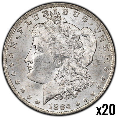 SOLD United States 1884-O $1 Morgan Silver Dollar - Roll Of 20 UNC Coins