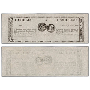 W.U. Chaffers 1837 1 Shilling Scrip Note QC #75-10-04R - AU
