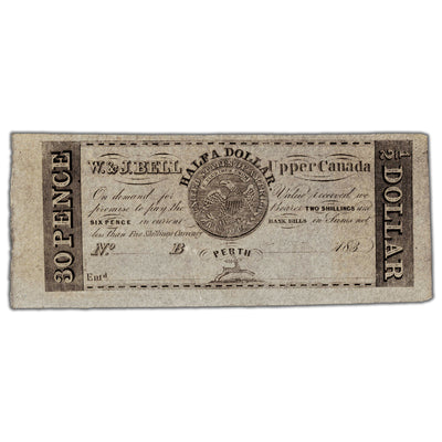 W. & J. Bell 1839 $1/2 Half A Dollar Remainder Note