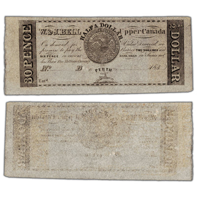 W. & J. Bell 1839 $1/2 Half A Dollar Remainder Note