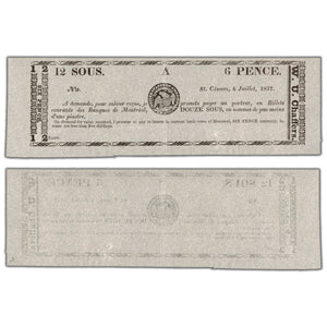 W.U. Chaffers 1837 6 Pence Scrip Note QC #75-10-02R - AU
