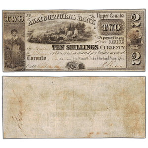 Agricultural Bank 1835 $2 Chartered Note 'B' Overprint #20-12-06 - Circulated