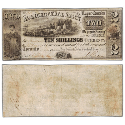 Agricultural Bank 1835 $2 Chartered Note 'B' Overprint #20-12-06 - Circulated