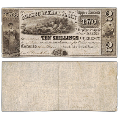 Agricultural Bank 1835 $2 Chartered Note #20-12-02-06 - F/VF