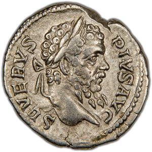 Ancient Rome AD 197 Septimus Severus AR Denarius Coin RIC 200