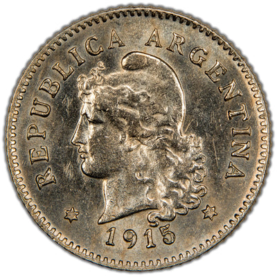 Argentina 1915 10 Centavos Coin KM #35