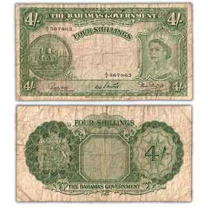 Bahamas 1936 (1953) 4 Four Shillings Note P #13b - Circulated