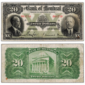Bank of Montreal 1923 $20 Chartered Note #505-56-06 - F/VF (tear/rust)