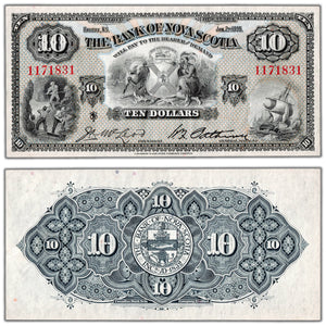 Bank of Nova Scotia 1935 $10 Chartered Note #550-36-04 - EF/AU