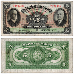 Bank of Nova Scotia 1935 $5 Chartered Note #550-36-02 - Fine+