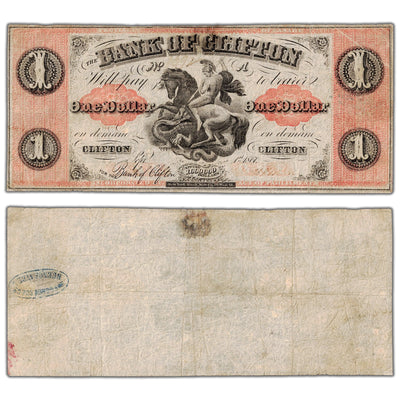 Bank of Clifton 1861 $1 Chartered Note #125-12-16 - Fine