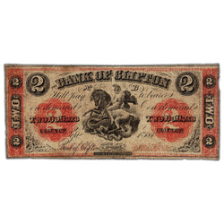 Bank of Clifton 1861 $2 Chartered Note #125-12-12 - Fine