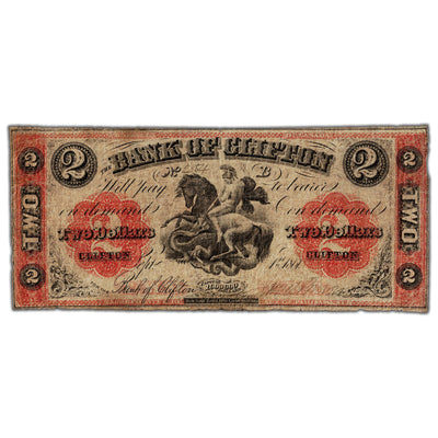 Bank of Clifton 1861 $2 Chartered Note #125-12-12 - Fine