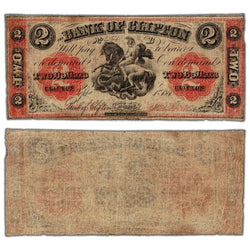 Bank of Clifton 1861 $2 Chartered Note #125-12-12 - Fine