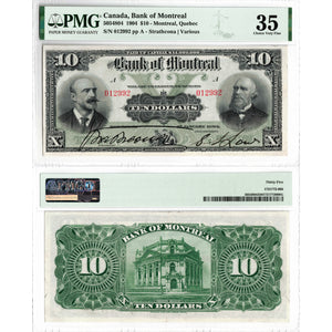 Bank of Montreal 1904 $10 Chartered Note #505-48-04 - PMG VF-35