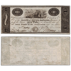 Bank of Upper Canada 1820 $1 Note #765-12-02a - Payable Overprint