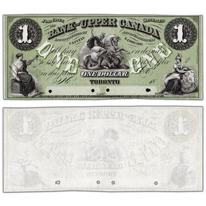 Bank of Upper Canada 1859 $1 Coloured Front Proof Note #770-22-02-02P - UNC