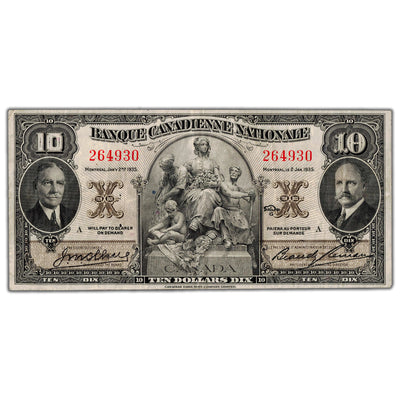 Banque Canadienne Nationale 1935 $10 Chartered Note #85-14-04 - VF