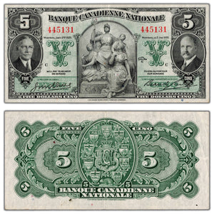 Banque Canadienne Nationale 1935 $5 Chartered Note #85-14-02 - VF/EF