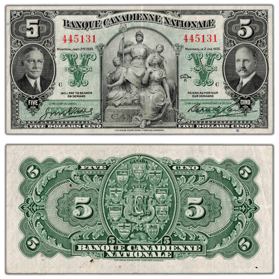 Banque Canadienne Nationale 1935 $5 Chartered Note #85-14-02 - VF/EF
