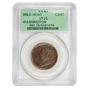 United States c.1820 Washington Double Head One Cent Token - PCGS VF-25