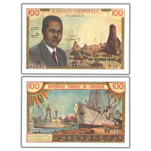 Cameroon ND (1962) 100 Francs Note P #10 - AU/UNC