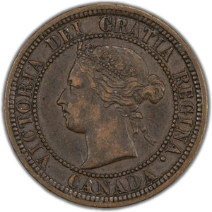 Canada 1881-H Double Punch N in Regina 1 Large Cent Coin