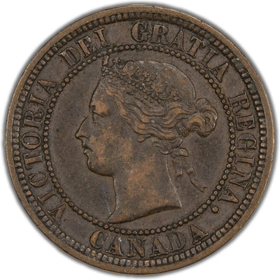 Canada 1881-H Double Punch N in Regina 1 Large Cent Coin