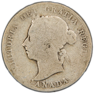 Canada 1889 25 Cents Quarter Silver Coin - AG