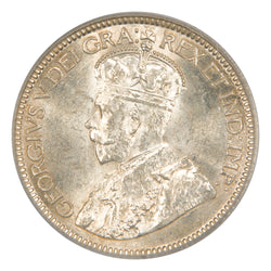 Obverse of a Canada 1917 10 Cents Dime silver coin (PCGS MS-64, SKU: 9151303), featuring the crowned profile portrait of King George V facing left in coronation robes, surrounded by GEORGIVS V DEI GRA: REX ET IND: IMP:.