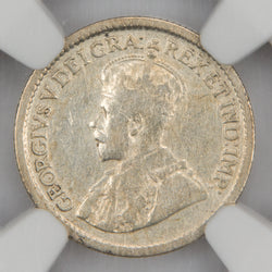 Obverse of a Canada 1921 5 Cents Silver key date coin (NGC VF Details - Cleaned, SKU: 6931163-002), featuring the crowned profile portrait of King George V facing left, surrounded by GEORGIUS V DEI GRA: REX ET IND: IMP:.