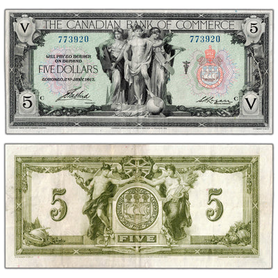Canadian Bank of Commerce 1917 $5 Chartered Note #75-16-04-06a - VF/EF