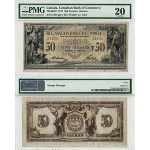 Canadian Bank of Commerce 1917 $50 Chartered Note #75-16-04-22 - PMG VF-20
