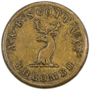 Ceylon 1859 Colombo Coffee Store Token Pridmore #88