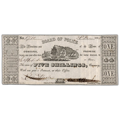 Cobourg Board of Police 1848 $1 Note MU-4 - VF/EF