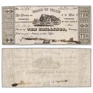 Cobourg Board of Police 1848 $2 Note MU-5 - VF