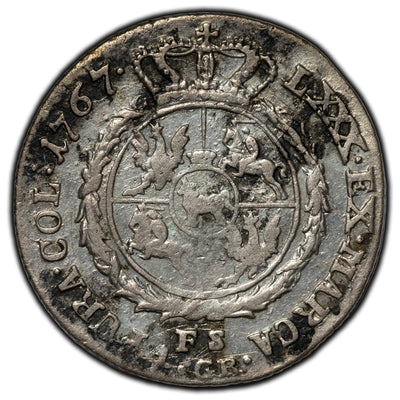 SOLD Poland 1767 FS 4 Groschen Silver Coin KM #185