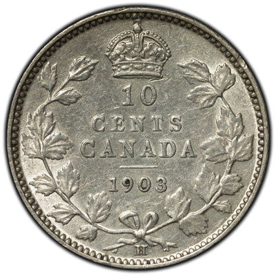 SOLD Canada 1903-H 10 Cents Silver Coin - EF-40 (scratches)