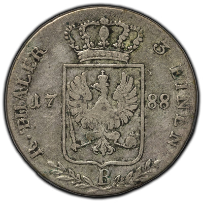 SOLD Germany Prussia 1788 B 1/3 Thaler Silver Coin KM #344