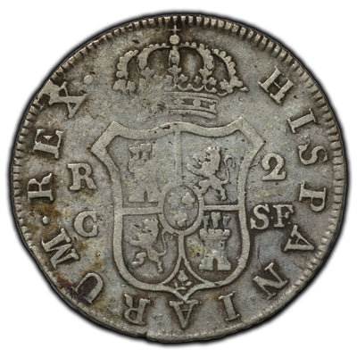 SOLD Spain 1811 C SF 2 Reales Silver Coin KM #474.2