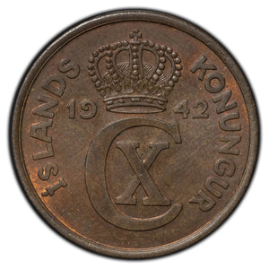 SOLD Iceland 1942 5 Aurar Coin