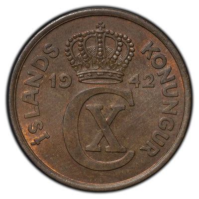 SOLD Iceland 1942 5 Aurar Coin