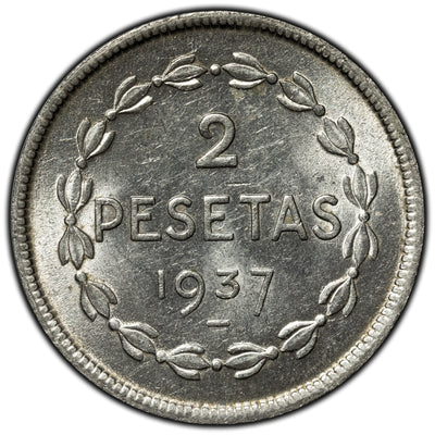 SOLD Spain Euzkadi 1937 2 Pesetas KM #2