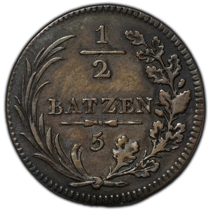 SOLD Switzerland Fribourg 1811 1/2 Batzen Coin KM #73