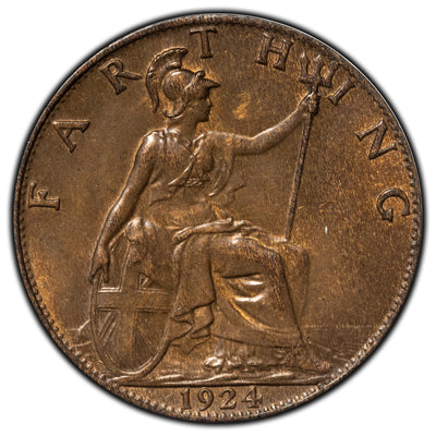 SOLD Great Britain 1924 Farthing Coin KM #808.2