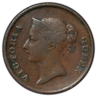 SOLD Straits Settlements East India Company 1845 1 Cent Coin KM #3