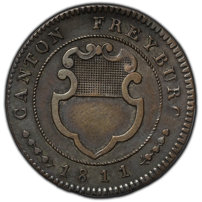 SOLD Switzerland Fribourg 1811 1/2 Batzen Coin KM #73