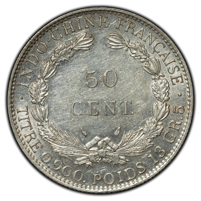 SOLD French Indochina 1936 50 Centimes Silver Coin KM #4a.2