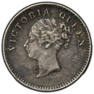 India 1841 Dot 2 Annas Silver Coin KM #460.1