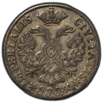 Germany Lübeck 1730 8 Schilling Silver Coin KM #144